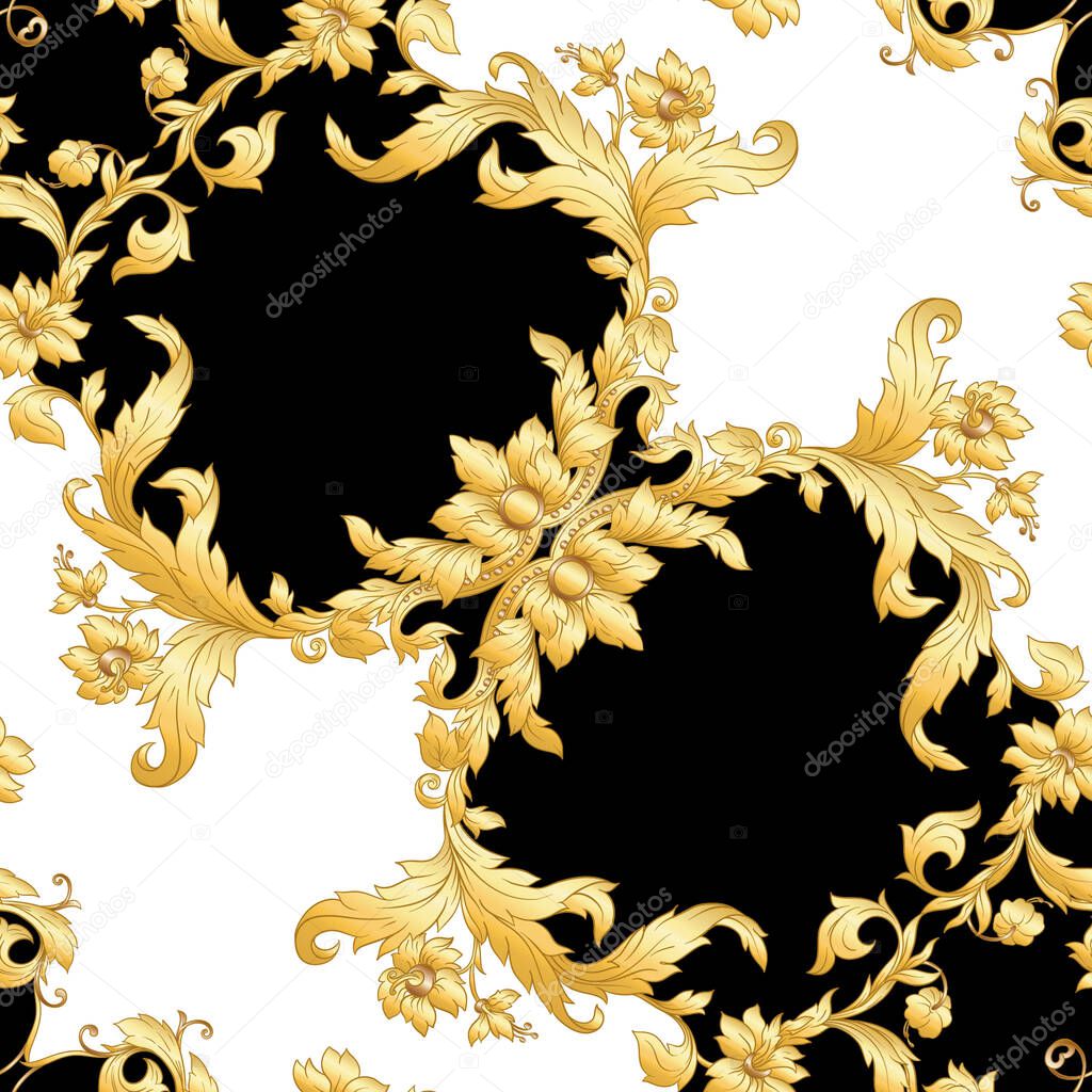 Seamless pattern, background In baroque