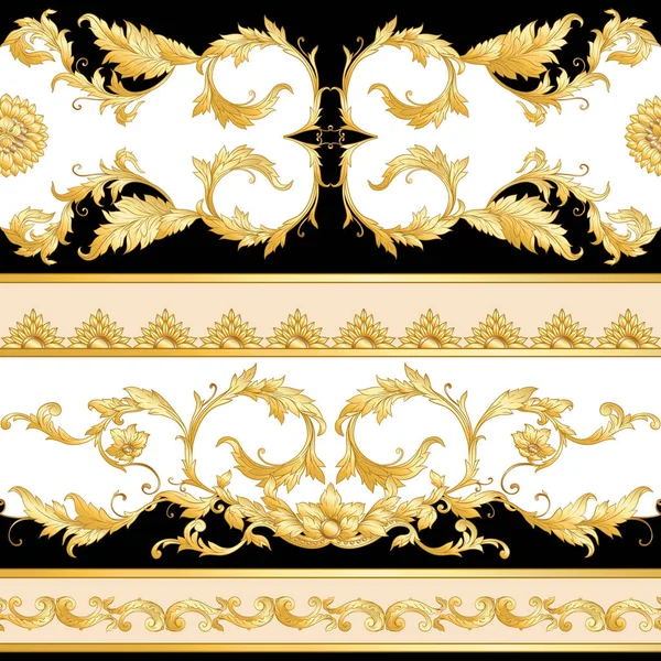 Motif sans couture, fond baroque — Image vectorielle