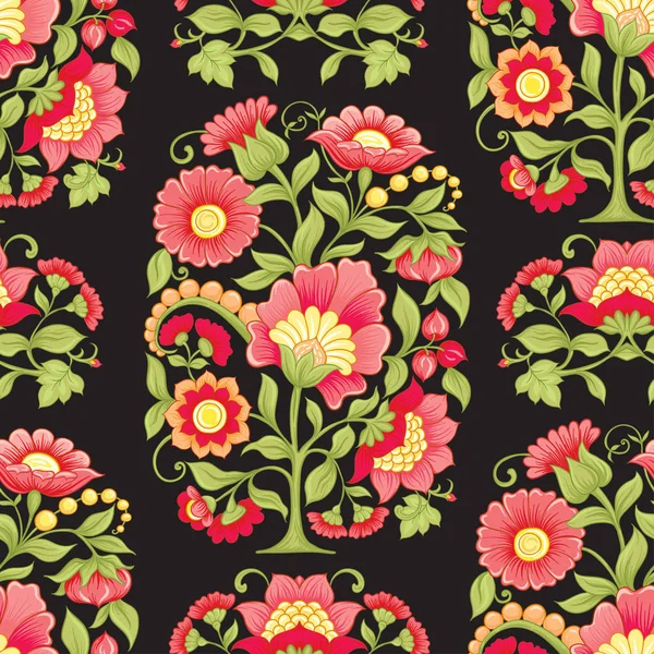 Tradition motif mughal, fleurs fantaisie — Image vectorielle