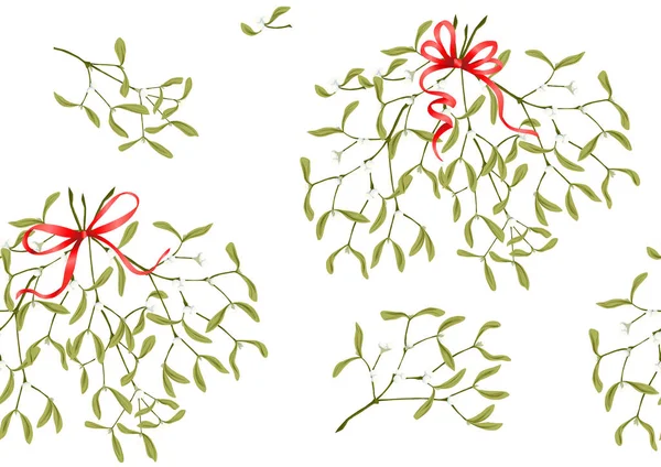 Padrão sem costura Mistletoe —  Vetores de Stock