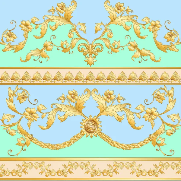 Seamless pattern in baroque, rococo, victorian, — ストックベクタ