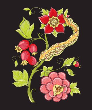 Tasarım için elementler. Fantezi çiçekleri