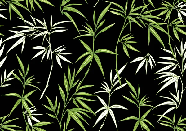 Plantes tropicales et fleurs. Modèle sans couture — Image vectorielle