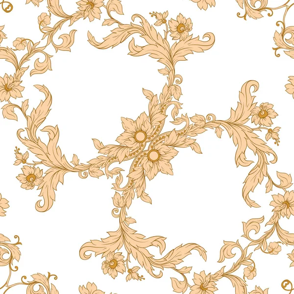 Nahtloses Muster, Hintergrund im Barock — Stockvektor