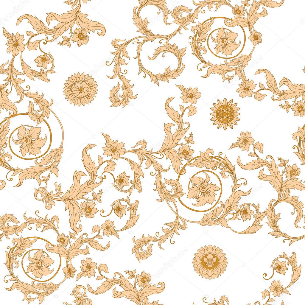Seamless pattern, background In baroque