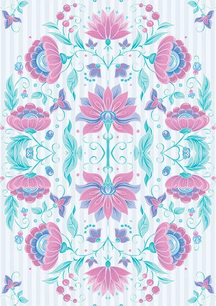 Tradition motif mughal, fleurs fantaisie — Image vectorielle