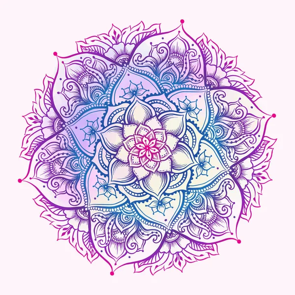 Mandala. Runde Vintage-Muster. Handgezeichneter abstrakter Hintergrund. — Stockvektor
