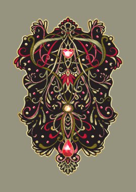 Yama, nakış taklidi. Dekoratif motif