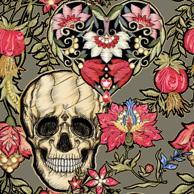 Kusursuz desen, yamayla arkaplan, nakış taklidi.