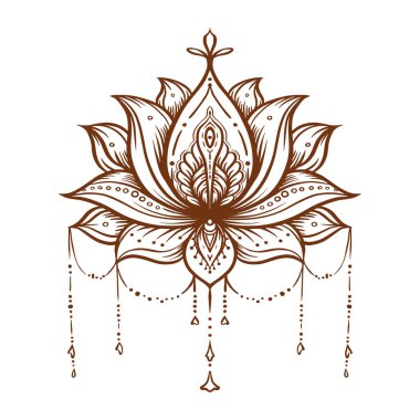 Süslü nilüfer çiçeği. Ayurveda uyum sembolü