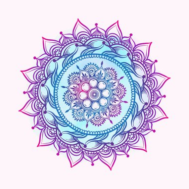 Mandala. Klasik yuvarlak desen. El çizimi soyut arkaplan.