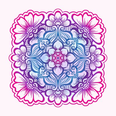 Mandala. Klasik yuvarlak desen. El çizimi soyut arkaplan.