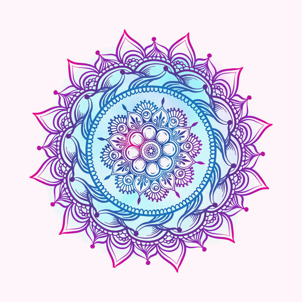 Mandala. Vintage round pattern. Hand drawn abstract background.