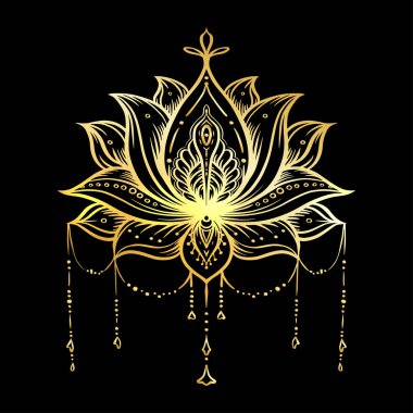 Süslü nilüfer çiçeği. Ayurveda uyum sembolü