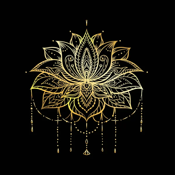 Een sierlijke lotusbloem. Ayurveda symbool van harmonie — Stockvector