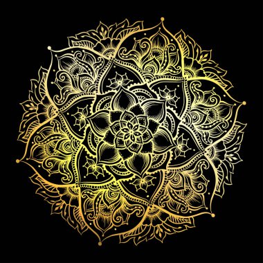 Mandala. Klasik yuvarlak desen. El çizimi soyut arkaplan.