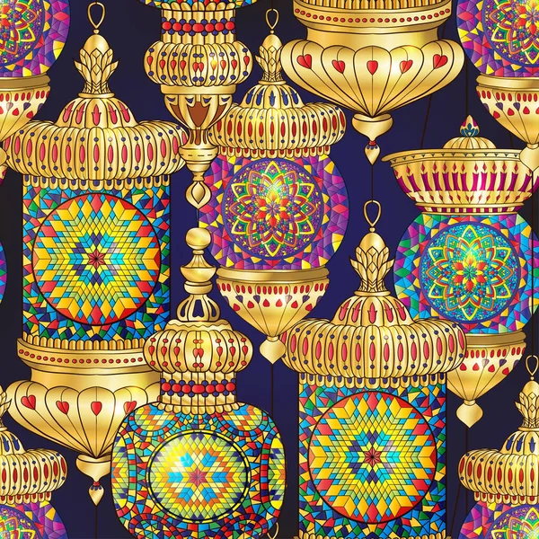 Linterna turca con mosaico — Vector de stock