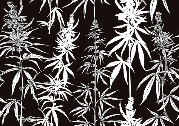 Hanf, Cannabis nahtlose Muster, Hintergrund. — Stockvektor