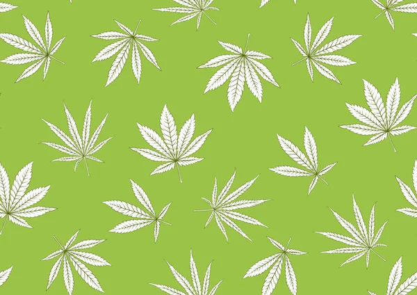 Cannabis leaves seamless pattern, background. — Stock Vector