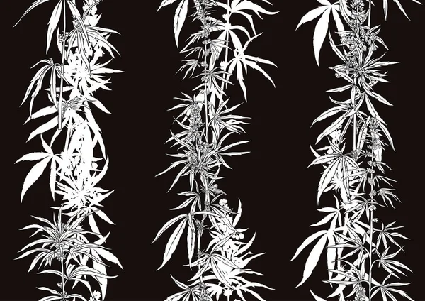 Hampa, Cannabis sömlös mönster, bakgrund. — Stock vektor