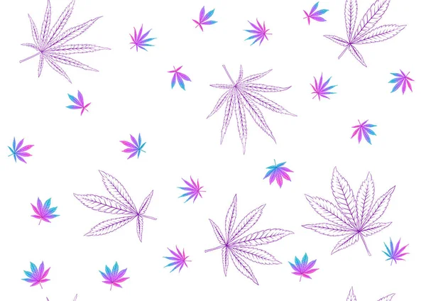 Feuilles de cannabis motif sans couture, fond. — Image vectorielle