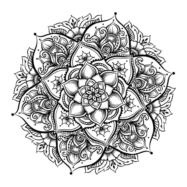 Mandala. Klasický kulatý vzor. Ručně kreslené abstraktní pozadí. — Stockový vektor