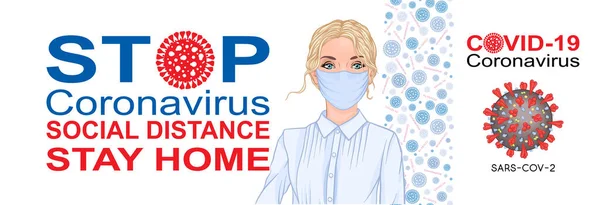 Affiche Stop coronavirus. — Image vectorielle