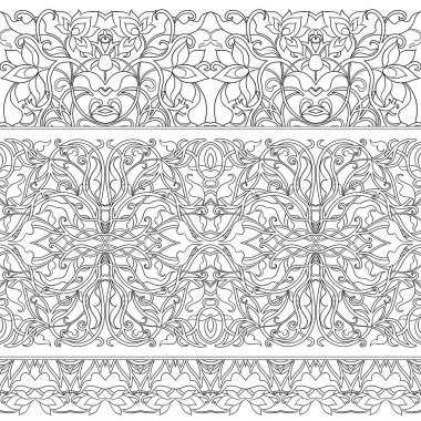 Arap çiçeklerinin dikişsiz deseni. Geleneksel Arap İslami arkaplanı