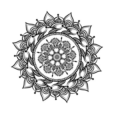 Mandala. Klasik yuvarlak desen. El çizimi soyut arkaplan.