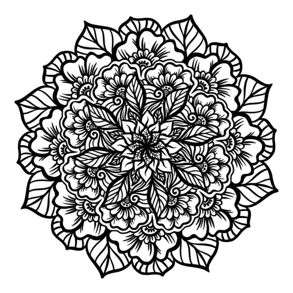 Mandala. Klasyczny okrągły wzór. Ręcznie rysowane abstrakcyjne tło. — Wektor stockowy