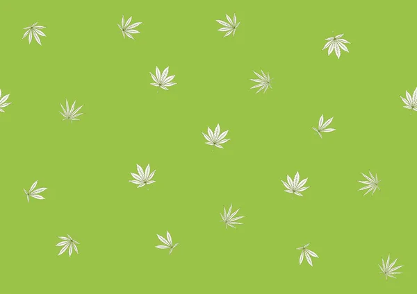Cannabis daun pola mulus, latar belakang. - Stok Vektor