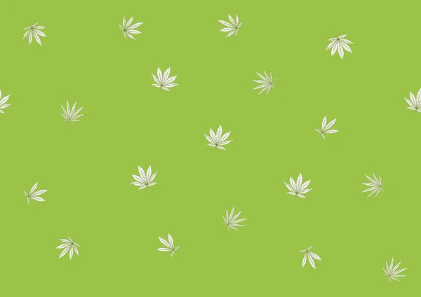 Feuilles de cannabis motif sans couture, fond. — Image vectorielle