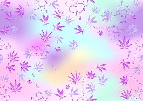 Feuilles de cannabis motif sans couture, fond. — Image vectorielle