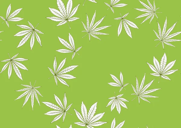 Cannabis leaves seamless pattern, background. — Stock Vector