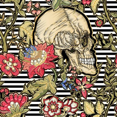 Kusursuz desen, yamayla arkaplan, nakış taklidi.