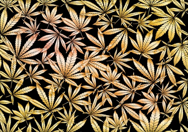 Cannabis leaves seamless pattern, background. — Stock Vector