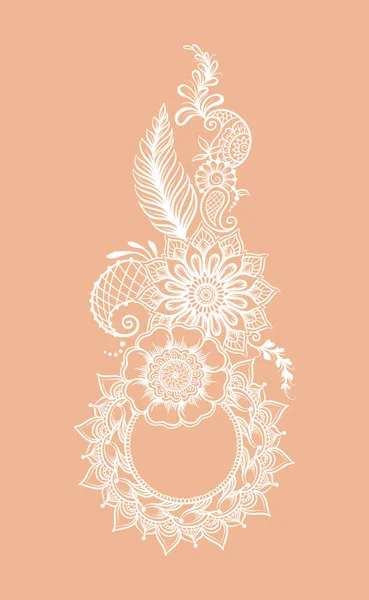 Eastern ethnic style compositions, mehendi — Stock Vector