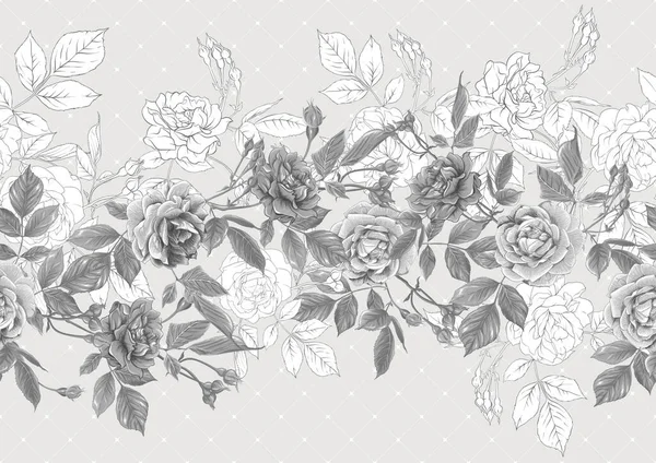 バラの花とシームレスなパターン. — ストックベクタ