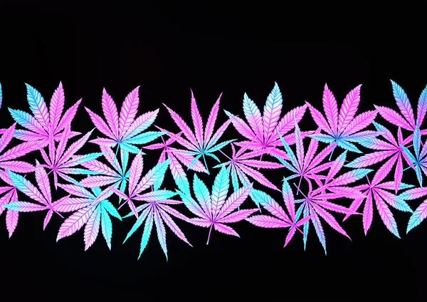 Feuilles de cannabis motif sans couture, fond. — Image vectorielle