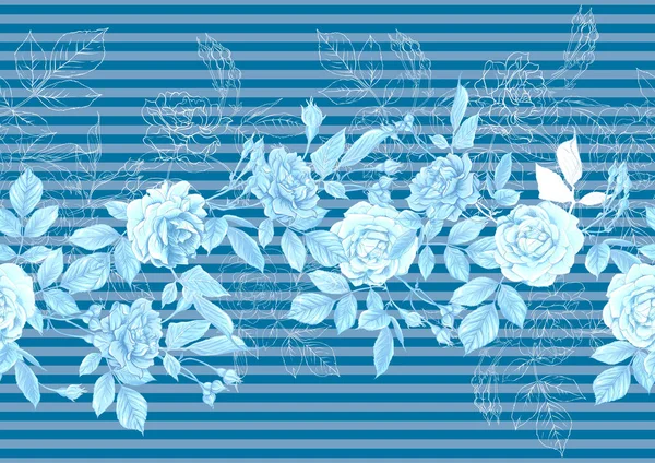 Бесшовный узор с цветами роз. — стоковый вектор
