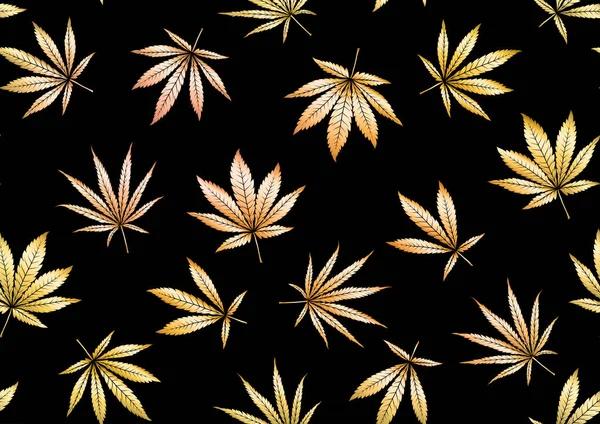 Cannabis blad sömlös mönster, bakgrund. — Stock vektor