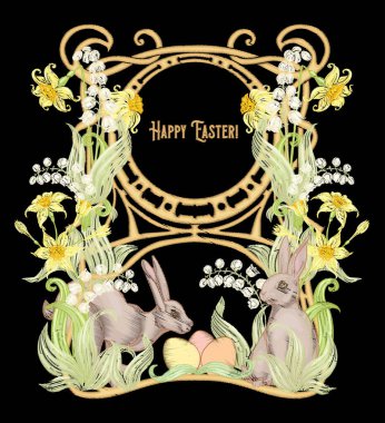 Tavşanlı mutlu paskalya nakışları.,