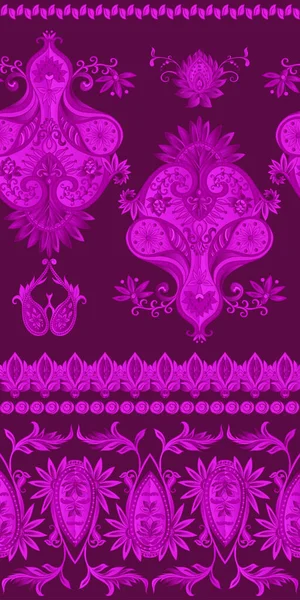 Seamless pattern, background with traditional paisley. — Stock Vector