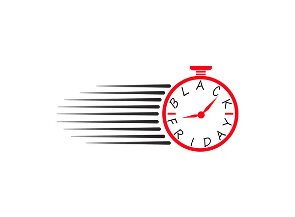 Černý Pátek Chronometr Časovač Hodinky Efekty Logo Design Ilustrace Červeném — Stock fotografie