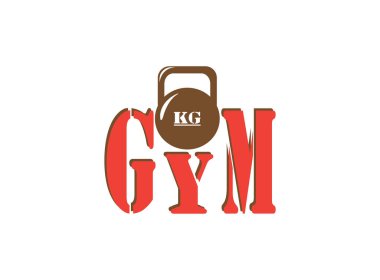 Spor salonu kettlebell demir ağırlığı beyaz arka planda spor sembolü logosu tasarımı için spor aletlerinin örneklendirilmesi için