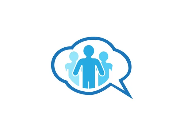 People Community Chatting Icon Logo Design Illustration White Background — 스톡 사진