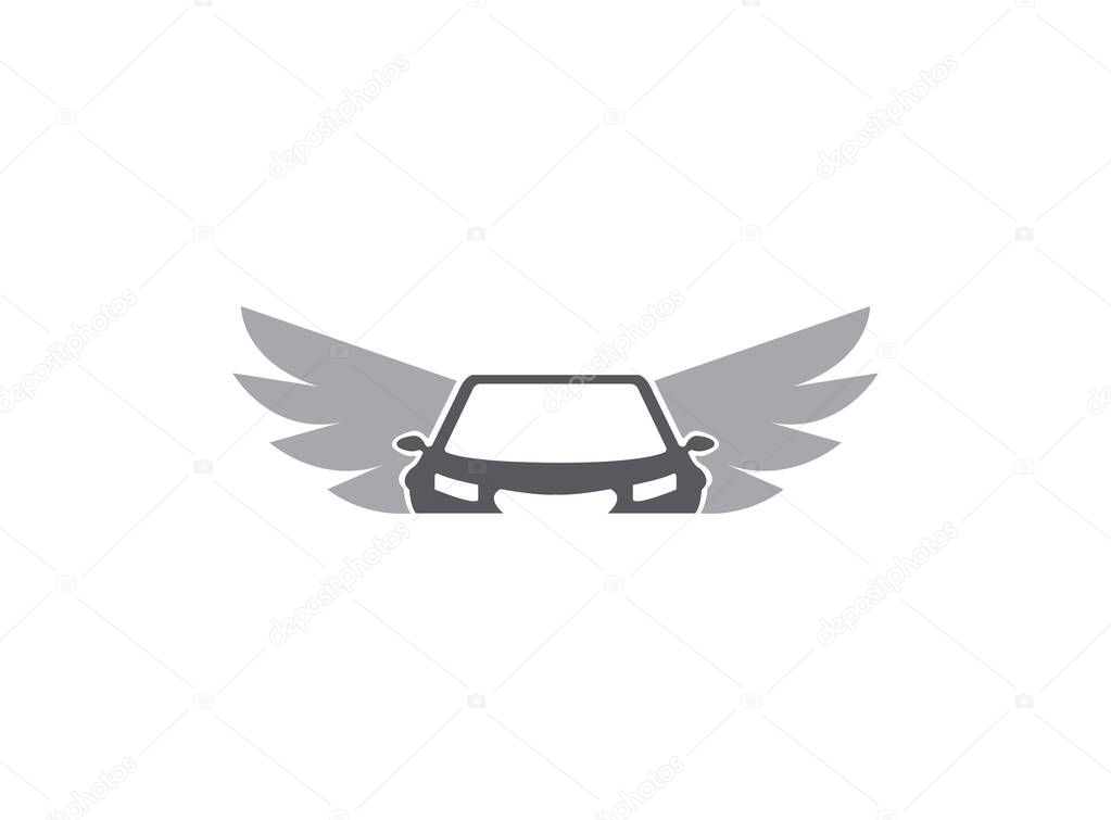 flying car design wings automobile icon symbol illustration on a white background