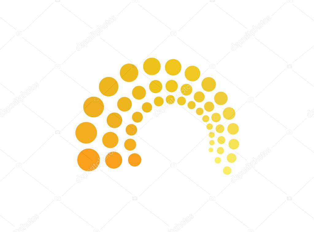 Coaching icon gradient spiral circles symbol of development design illustrator