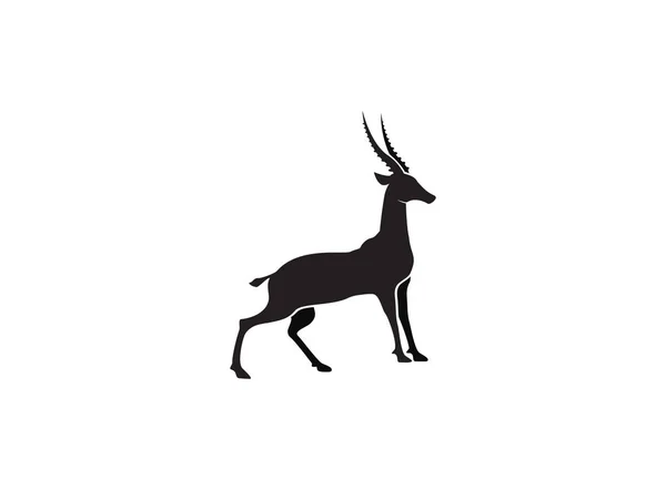 Gazelle Silhouette Antilope Nera Ghazal Vettore Stand Vista Laterale Illustrazione — Foto Stock