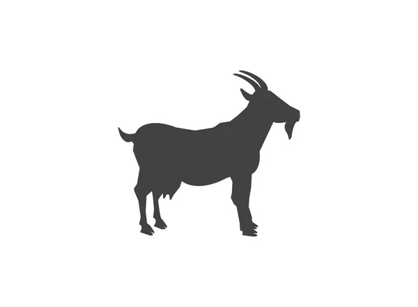 Goat Silhouette Logo Vektor Mall Ett Lamm Stående Sida Visa — Stockfoto